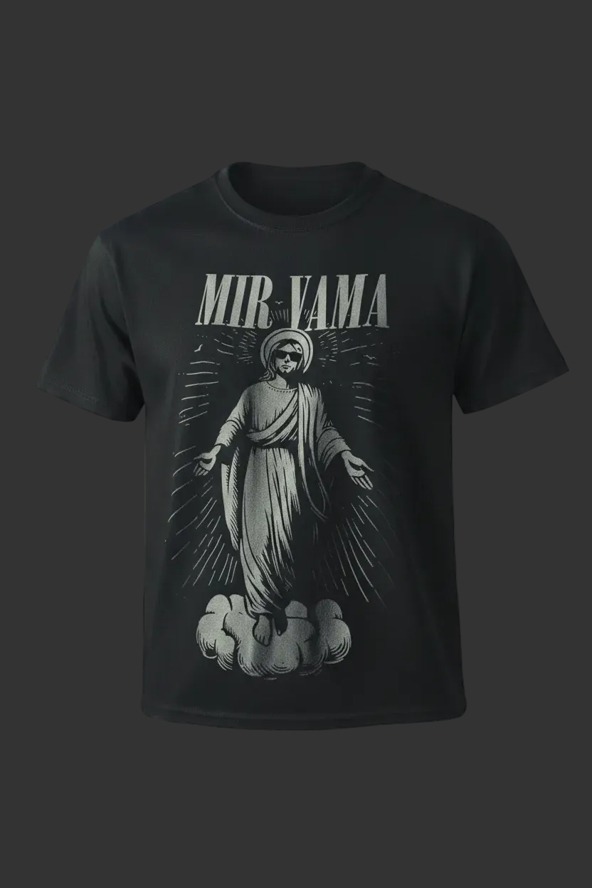 MIR VAMA crna majica sa srebrnim dizajnom